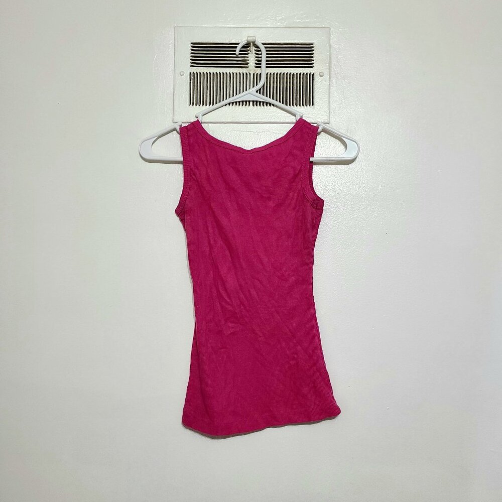 Pink Ribbed Sleeveless Tank Top - Picture 2 of 3